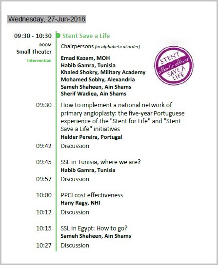 Stent Save a Life! Egypt initiative - Program